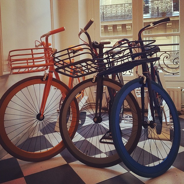 The Martone triplets welcome you to PublicImageP?s second day of PressDays #autumnwinter #pressdays @lorenzomartone #martonecyclingco #bicycles #newcolors #fun @publicimagepr #paris